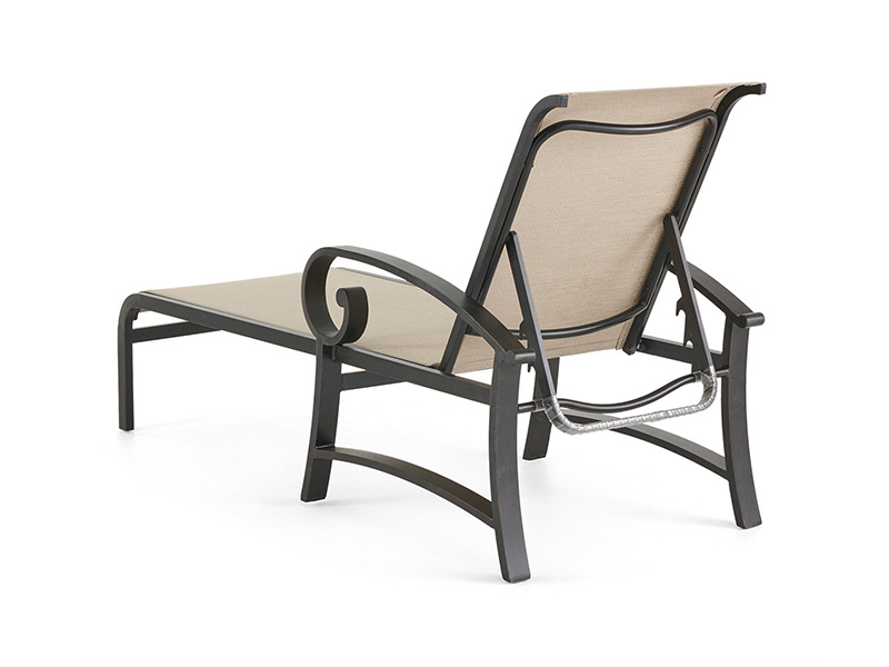Grianstad Alúmanam le patio Sling Chaise Lounge