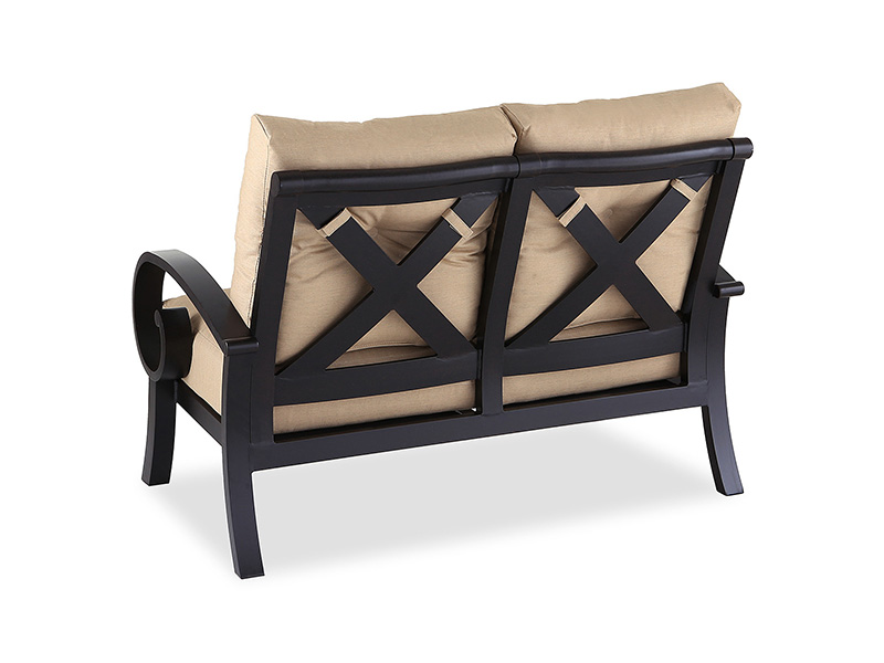 Alúmanam Cré-umha Aois Grianstad le Cúisíní Patio Loveseat